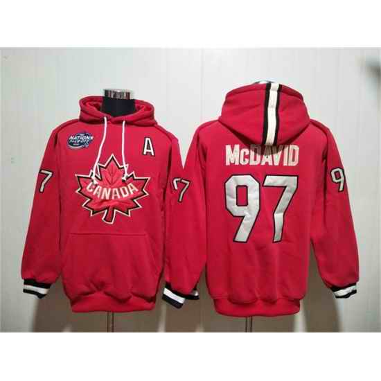 Men Team Canada 97 Connor McDavid Red Ageless Must Have Lace Up Pullover Hoodie